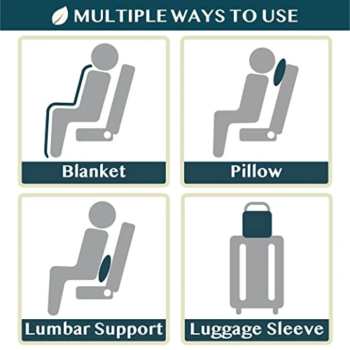 Soft Compact Travel Blanket And Pillow, Foldable Airplane Blanket In Bag, Lightweight Portable Flight Blanket Set With Luggage Strap, Camping Plane Car Home Office Gift Accessories, Teal Blue 6 Soft Compact Travel Blanket And Pillow, Foldable Airplane Blanket In Bag, Lightweight Portable Flight Blanket Set With Luggage Strap, Camping Plane Car Home Office Gift Accessories, Teal Blue - Image 6