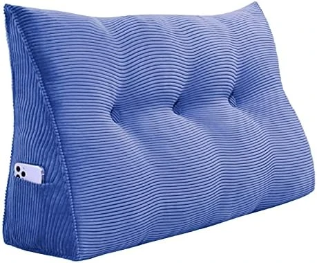 VERCART Wedge Headboard Pillows Bed Wedge Pillow Headboard Wedge Pillow Triangle Pillow Wedge Daybed Pillows Bolster Pillow Headboard With Removable Cover Corduroy Deep Blue Twin 10 VERCART Wedge Headboard Pillows Bed Wedge Pillow Headboard Wedge Pillow Triangle Pillow Wedge Daybed Pillows Bolster Pillow Headboard With Removable Cover Corduroy Deep Blue Twin - Image 10