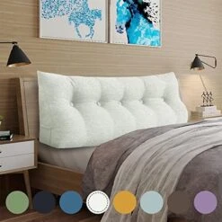 WOWMAX Large Bolster Triangular Headboard Pillow Twin Dorm Headboard Twin XL Bed Wedge Pillow For Headboard Bolster Pillow For Bed With Removable Cover, Gray Polyester Linen Blend Twin -Amazon Shop 512NHMh3toL. AC