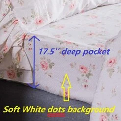 Ueen's House Shabby Floral Bed Sheet Set 4-Piece Queen Size French Country Ruffle Bed Sets -Amazon Shop 512ZsiSDm4L