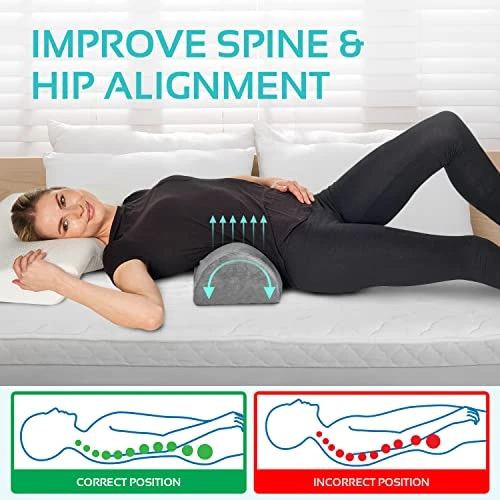 AllSett Health Large Half Moon Bolster Pillow For Legs, Knees, Lower Back And Head, Lumbar Support Pillow For Bed, Sleeping | Semi Roll For Ankle And Foot Comfort - Machine Washable Cover, Grey 6 AllSett Health Large Half Moon Bolster Pillow For Legs, Knees, Lower Back And Head, Lumbar Support Pillow For Bed, Sleeping | Semi Roll For Ankle And Foot Comfort - Machine Washable Cover, Grey - Image 6