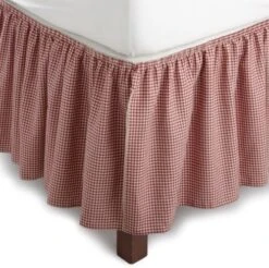 Logan Gingham Check Print 18-Inch Dust Ruffle Bed Skirt King Size, Green -Amazon Shop 5135kqZEPKL. AC 1