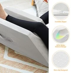 OasisSpace Leg Support And Elevation Pillow For Surgery, Swelling, Injury Or Rest - Memory Foam Leg Position Pillows For Knee, Ankle And Foot Injury Pain Relief - Improve Circulation - Washable Cover -Amazon Shop 513L5Vc5KUS