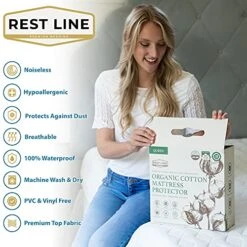 Est LINE 100% Cotton Organic Mattress Protector.Mattress Cover (Full/Double, 54x75in) Size, Organic Cotton Mattress Cover. 100% Water Proof Mattress Protector, Cooling Mattress Cover, Hypoallergenic 7 Est LINE 100% Cotton Organic Mattress Protector.Mattress Cover (Full/Double, 54x75in) Size, Organic Cotton Mattress Cover. 100% Water Proof Mattress Protector, Cooling Mattress Cover, Hypoallergenic -Amazon Shop 514XEjQIXyL