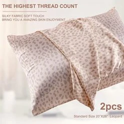 2 Pieces Leopard Satin Pillowcase Vegan Silk Pillowcase Silky Satin Pillowcase Print Satin Pillowcase Soft Pillow Case With Envelope Closure For Hair And Skin Standard 20 X 26 Inches -Amazon Shop 514gpmEllmL