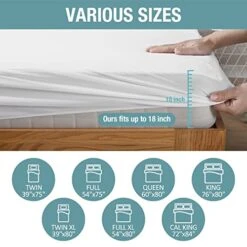 Queen Waterproof Mattress Protector Cotton Mattress Pad Liquid Pee Proof Pet Incontinence Elderly Essentials Bed Cover Fitted Sheet Deep Pocket For 18" -Amazon Shop 51513YnO9SL