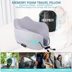 KEEPMOV Memory Foam Travel Pillow: Neck Pillow For Airplane Sleeping - Airplane Pillow With 360-Degree Head Support | Portable Adjustable Neck Pillow For Car & Train Bus 11 KEEPMOV Memory Foam Travel Pillow: Neck Pillow For Airplane Sleeping - Airplane Pillow With 360-Degree Head Support | Portable Adjustable Neck Pillow For Car & Train Bus -Amazon Shop 515A7w89mbL