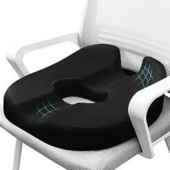 Anzhixiu Donut Pillow For Tailbone Pain Relief Cushion, Hemorrhoid Pillow With Two Humps Hip Curve Design, Donut Pillow For Postpartum Pregnancy, Two Size Donut Cushion For Option,Black Color