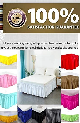 Wrap Around Ruffled Bed Skirts Easy Fit Elastic Long Fall Dust 28 Inch Deep 100% Egyptian Cotton 600 Thread Count (Silver,Three Quarter 48x75) 3 Wrap Around Ruffled Bed Skirts Easy Fit Elastic Long Fall Dust 28 Inch Deep 100% Egyptian Cotton 600 Thread Count (Silver,Three Quarter 48x75) - Image 3