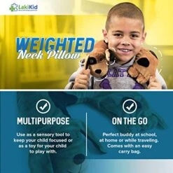 LakiKid Sensory Weighted Neck Pillow For Kids : Weighted Stuffed Animal Shoulder And Neck Wrap: Perfect Travel Buddy For Kids Who Love Animals -Amazon Shop 517I9EBYbCL