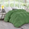Moss Down Alternative Pinch Pleated Comforter- Oversized Queen Size 98 X 98 Inches 1 Piece All-Season Duvet Insert, 500 GSM With Corner Tabs 100% Egyptian Cotton- (Moss Solid)