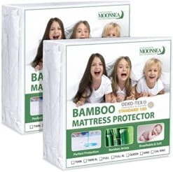 Waterproof Mattress Protector Twin Size, Skin Friendly And Breathable Twin Mattress Protector For 14'' Deep Pocket, Noiseless Cooling Bamboo Jersey Mattress Cover -Amazon Shop 517bStqKXUL. AC