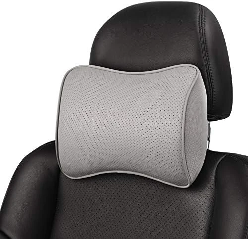 Aukee Car Headrest Pillow With Genuine Leather Cover Memory Foam Neck Cushion For Driving Home Office Black (Pack Of 2) 11 Aukee Car Headrest Pillow With Genuine Leather Cover Memory Foam Neck Cushion For Driving Home Office Black (Pack Of 2) - Image 11
