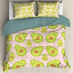 Ottoy Valentine Kawaii Avocado Lightweight Comfortable 3 Pieces Duvet Cover Luxury Soft Bedding Quilt Set With Pillow Shams Full/Queen Size(No Comforter) 104"X90" -Amazon Shop 519AfWwURLL. AC