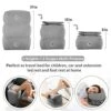 ZIQIAN Inflatable Travel Foot Rest Pillow Portable Adjustable Three Layers Height Foot Stool For Airplanes, Cars, Home, Trains, Office To Lay Down Or Sleep On Long Flights With Pump (Gray 2PACK)