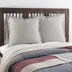 Tteras Seersucker Ticking Striped Cotton Americana Split Corners Gathered King Bed Skirt, 78x80x16, Denim Blue -Amazon Shop 519bQoBcHL. AC