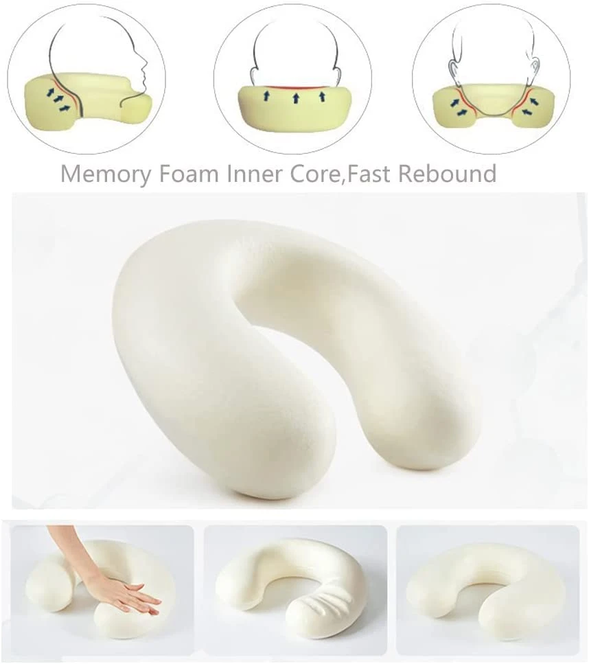 Travel Pillow Memory Foam Neck Pillow,Comfortable And Breathable U Shaped Head Neck Support Airplane Pillow For Traveling, Car, Home, Office (Black Panda) 4 Travel Pillow Memory Foam Neck Pillow,Comfortable And Breathable U Shaped Head Neck Support Airplane Pillow For Traveling, Car, Home, Office (Black Panda) - Image 4