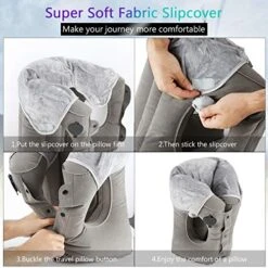 Simptech Inflatable Travel Pillow,Airplane Pillow With Super Soft Slipcover,fabric Pvc, Big Valve Design Inflate And Deflate In Seconds, Unfolding Used As Lumbar Support -Amazon Shop 51AqggV5SgL