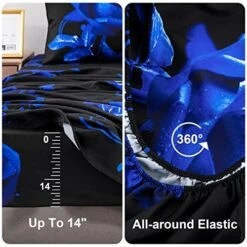 Lue Sheet Set Queen, 4 Piece Soft Microfiber Blue Rose Bedding Sheets With 1 Deep Pocket Fitted Sheet,1 Flat Sheet, 2 Pillowcase. All-Season Floral Bed Sheet For Queen Bed 15 Lue Sheet Set Queen, 4 Piece Soft Microfiber Blue Rose Bedding Sheets With 1 Deep Pocket Fitted Sheet,1 Flat Sheet, 2 Pillowcase. All-Season Floral Bed Sheet For Queen Bed -Amazon Shop 51AyjVsDOFL