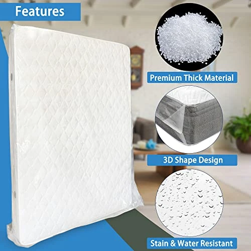 Queen Mattress Bag For Moving And Storage, 5 Mil Thick Plastic And Reusable Mattress Storage Bags Queen Size For Mattress Up To 14 Inches 2 Queen Mattress Bag For Moving And Storage, 5 Mil Thick Plastic And Reusable Mattress Storage Bags Queen Size For Mattress Up To 14 Inches - Image 2
