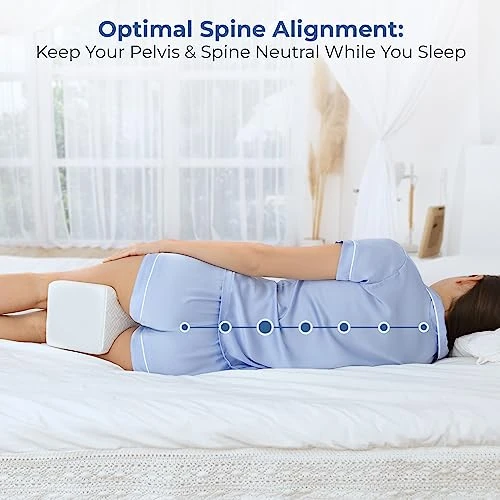 Knee Pillow For Side Sleepers - 100% Memory Foam Wedge Contour - Leg Pillows For Sleeping - Spacer Cushion For Spine Alignment, Back Pain, Pregnancy Support - Sciatica, Hip, Joint, Surgery Pain Relief 3 Knee Pillow For Side Sleepers - 100% Memory Foam Wedge Contour - Leg Pillows For Sleeping - Spacer Cushion For Spine Alignment, Back Pain, Pregnancy Support - Sciatica, Hip, Joint, Surgery Pain Relief - Image 3