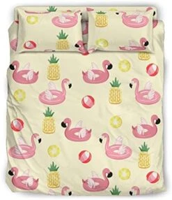 Thicken Four Piece Bed Set Tropical Flamingo Pineapple Microfiber Thicken Bed Sheet Set Four Piece Flat Sheet Wrinkle Resistant 4 Piece Bed Linens Soft Including 1 Bed Sheet 1 Multicolor King -Amazon Shop 51Cro zefBL. AC 2