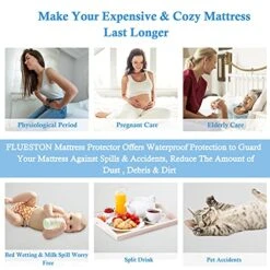 FLUESTON Twin Mattress Protector 100% Waterproof Cover, All Seasons Fitted Sheet Cooling Bamboo Mattress Cover Pad Fits Up 8-21 Inch Twin Size Mattress, Ultra Soft Breathable Noiseless, Vinyl Free -Amazon Shop 51DGk8UlZ2S