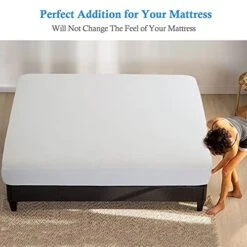 FLUESTON Twin Mattress Protector 100% Waterproof Cover, All Seasons Fitted Sheet Cooling Bamboo Mattress Cover Pad Fits Up 8-21 Inch Twin Size Mattress, Ultra Soft Breathable Noiseless, Vinyl Free -Amazon Shop 51DIkor4xrS