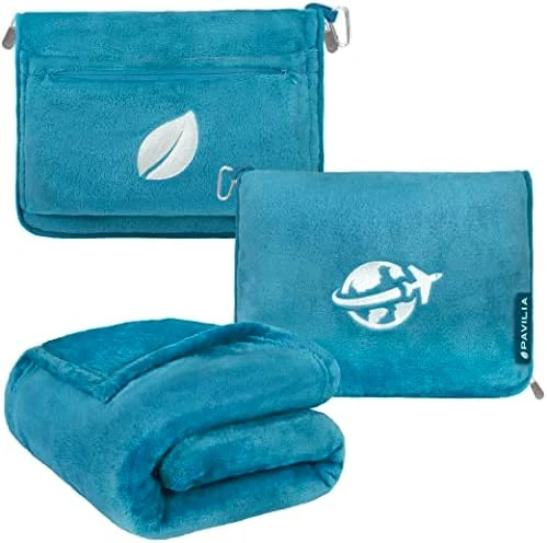 PAVILIA Travel Blanket And Pillow Set, Airplane Blanket Compact 2-in-1 Soft Bag, Travel Essentials For Adult Flight, Portable Throw With Arm Hole, Plane Car Traveling Gift Accessories, Pink 10 PAVILIA Travel Blanket And Pillow Set, Airplane Blanket Compact 2-in-1 Soft Bag, Travel Essentials For Adult Flight, Portable Throw With Arm Hole, Plane Car Traveling Gift Accessories, Pink - Image 10