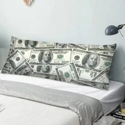 100 Dollar Bills Body Pillow Cover Funny USA Cash Current Money Us Dollars Long Pillow Case Protector With Zipper Rectangle Soft Large Pillow Cases Covers For Bedding,Couch,Sofa,Home Gifts 20"x54" -Amazon Shop 51DfutH3iQL. AC