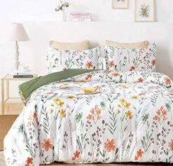 Loral Duvet Cover Queen Size - White Yellow Flowers And Green Leaf Spring Botanical Printed Microfiber Comforter Cover Set - 3PC 90X90 Soft And Lightweight Quilt Cover, Farmhouse Style For Women Men -Amazon Shop 51EKB3kIv4L. AC