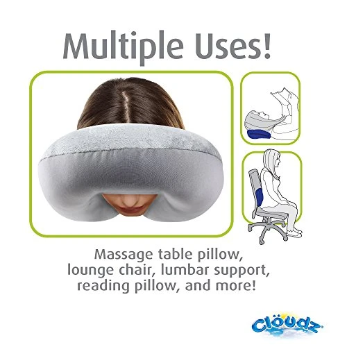 Cloudz Microbead Travel Neck Pillow,Polyester & Polyester Blend - Blue 4 Cloudz Microbead Travel Neck Pillow,Polyester & Polyester Blend - Blue - Image 4