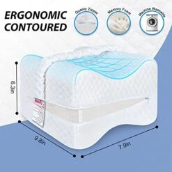 AngQi Knee Pillow For Side Sleepers, Leg Pillow For Lower Back Pain, Memory Foam Knee Support Pillow, Orthopedic Knee Pillow For Sleeping Hip Pain, Sciatica - With Leg Strap And Washable Cover -Amazon Shop 51EQhpL4IbL