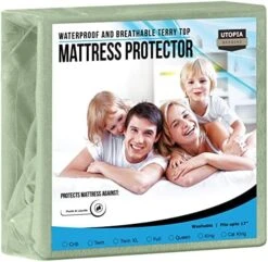 Premium Waterproof Terry Mattress Protector Twin 200 GSM, Mattress Cover, Breathable, Fitted Style With Stretchable Pockets (White) -Amazon Shop 51Erk 3XhXL. AC