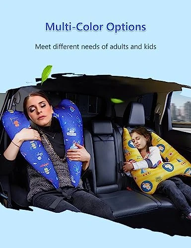 BSROLUNA Travel Pillow Car Sleeping Long Journeys Pillows For The Back Seat Adults And Children On Head Support And Body Support U-Shaped Pillows (Yellow Dog) 2 BSROLUNA Travel Pillow Car Sleeping Long Journeys Pillows For The Back Seat Adults And Children On Head Support And Body Support U-Shaped Pillows (Yellow Dog) - Image 2