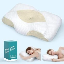 OVODRY Adjustable Cervical Pillow Naturally Restore Neck Health, Hollow Memory Foam Pillows For Pain Relief Sleeping, Odorless Orthopedic Contour Pillow, Bed Pillow Support Side Back Stomach Sleepers -Amazon Shop 51FD0vhIlL. AC 1
