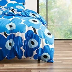 Marimekko - King Duvet Cover Set, Cotton Bedding With Matching Shams & Botton Closure, All Season Home Decor (Unikko Blue, King) -Amazon Shop 51FMnO6MSIL