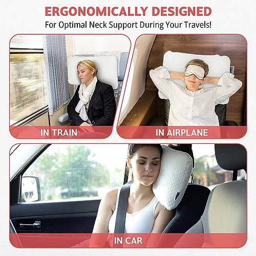 VISCO LOVE ProComf Travel And Camping Mate/Baby/Kid's/Teen's/Adult's Memory Foam Pillow (White) 3 VISCO LOVE ProComf Travel And Camping Mate/Baby/Kid's/Teen's/Adult's Memory Foam Pillow (White) - Image 3