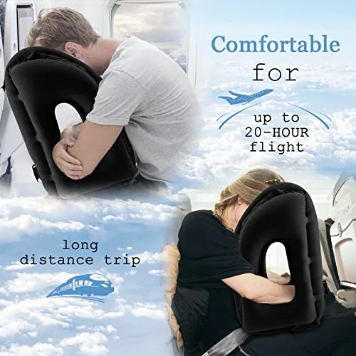 YEEPEC Inflatable Travel Pillows For Airplanes, Neck Support Travel Pillow For Sleeping Airplanes/Trains/Cars/Office Napping With Free Eye Mask, Earplugs 1 YEEPEC Inflatable Travel Pillows For Airplanes, Neck Support Travel Pillow For Sleeping Airplanes/Trains/Cars/Office Napping With Free Eye Mask, Earplugs