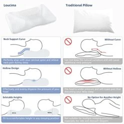Loucima Cervical Neck Pillows For Pain Relief Sleeping, 2-Way Adjustable Orthopedic Pillow With Ergonomic Hollow Design For Spine Aligning, Memory Foam Contour Bed Pillow For Side Back Stomach Sleeper -Amazon Shop 51HHE4jJrbL