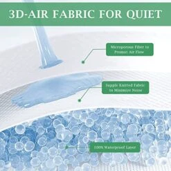 Lysam Mattress Protector Queen, Bamboo Mattress Cover Waterproof, 60"x 80" Bed Cover Noiseless Breathable Soft, Machine Washable Fitted Deep Pocket Mattress Pad Cooling For Baby Pregnant Women Older