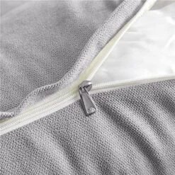 Peachwell Triangular Reading Bed Rest Pillow Large Bolster Cushion Headboard Backrest Wedge Pillow With Removable Cover And Two Large Side Pockets (Chalk Grey, Twin: 39 X 8 X 20 Inches)