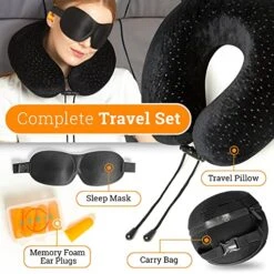 Aeris Memory Foam Travel Pillow For Airplanes - Best Airplane Neck Pillow For Long Flights - Plane Accessories Carry Bag To Save Space, Ear Plugs And Eye Mask - Perfect Flight Set & Gift 12 Aeris Memory Foam Travel Pillow For Airplanes - Best Airplane Neck Pillow For Long Flights - Plane Accessories Carry Bag To Save Space, Ear Plugs And Eye Mask - Perfect Flight Set & Gift -Amazon Shop 51Ipz7v7D5L