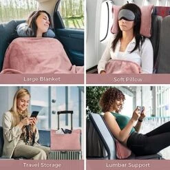 NOWWISH Travel Blanket Pillow - Travel Essentials Gifts For Women On Airplane, Camping, Car - Premium Soft 2 In 1 Airplane Blanket, Pink 12 NOWWISH Travel Blanket Pillow - Travel Essentials Gifts For Women On Airplane, Camping, Car - Premium Soft 2 In 1 Airplane Blanket, Pink -Amazon Shop 51J5iQcJ9CL