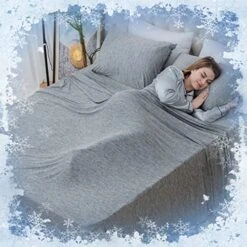 Cooling Sheets Cooling Bed Sheets Queen Sheet Set Cooling Blanket For Hot Sleeper Breathable Bedding Sheets 4 Pcs,1 Cooling Flat Sheet,1 Cooling Fitted Sheet,2 Cooling Pillowcases, (Queen Grey)