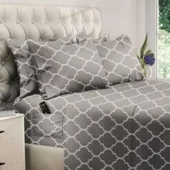 Deep Pocket Queen Sheets - 6 PCS Set - Up To 15 Inches - 2500 Supreme Collection - Superior Softness - Hotel Luxury Sheets & Pillowcases Set - Wrinkle And Fade Resistant (Queen, Gray) -Amazon Shop 51JSRdP2CVL. AC