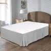 1-PC Split Corner Bed Skirt/Dust Ruffle - Queen Size Solid 100% Egyptian Cotton (Color : Silver Grey) Fits Upto 18" Inch Drop/Fall Length