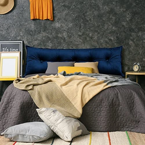 WOWMAX Rectangular Headboard Pillow Bolster Pillow For Bed Back Rest Pillow For Sitting In Bed Daybed Pillows Back Support Pillow For Bed Reading Pillow Velvet Deep Blue Full 2 WOWMAX Rectangular Headboard Pillow Bolster Pillow For Bed Back Rest Pillow For Sitting In Bed Daybed Pillows Back Support Pillow For Bed Reading Pillow Velvet Deep Blue Full - Image 2