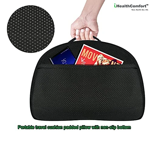IHEALTHCOMFORT Small Travel Seat Cushion,Portable And Foldable Gel Memory Foam Cushion,Multi-Functional Supportive Firm Butt Pillow,for Long Sitting Driving Trip 5 IHEALTHCOMFORT Small Travel Seat Cushion,Portable And Foldable Gel Memory Foam Cushion,Multi-Functional Supportive Firm Butt Pillow,for Long Sitting Driving Trip - Image 5