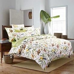 Duvet Quilt Cover Queen Size, Country Style Bedding Set Colorful Floral Branches Drawing Of Summer Blossoms (Queen,Green) -Amazon Shop 51KcJejjGRS. AC